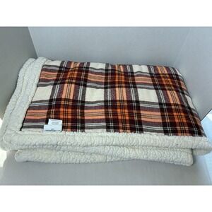 Eddie Bauer Throw Blanket Reversible Sherpa Fleece Bedding‎ Edgewood Plaid 50x60